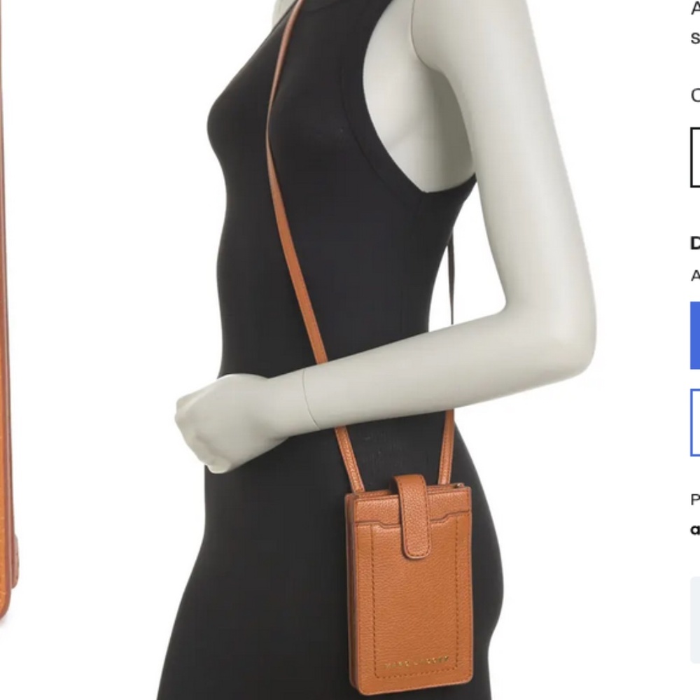 Phone Crossbody Bag MARC JACOBS  in Smoked Almond